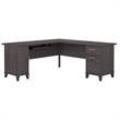 Bowery Hill Transitional 72W L Shaped Desk with Storage in Storm Gray
