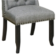 Bowery Hill Fabric Tufted Side Chair in Light Gray (Set of 2)
