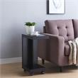 Bowery Hill Modern Wood Veneer Top Mobile End Table in Espresso