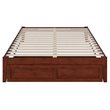 Bowery Hill Modern Solid Wood Queen Bed with Foot Drawer in Walnut