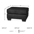 Bowery Hill Contemporary Firmly Cushioned Polyester Upholstered Ottoman in Black