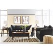 Bowery Hill Contemporary Polyester Upholstered Loveseat in Black