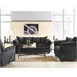 Bowery Hill Contemporary Polyester Upholstered Loveseat in Black