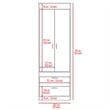 Bowery Hill Engineered Wood 2-Drawers/2-Doors Armoire in Gray