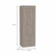 Bowery Hill Engineered Wood 2-Drawers/2-Doors Armoire in Gray