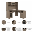 Bowery Hill 60W L Shaped Computer Desk with Hutch in Ash Gray - Engineered Wood