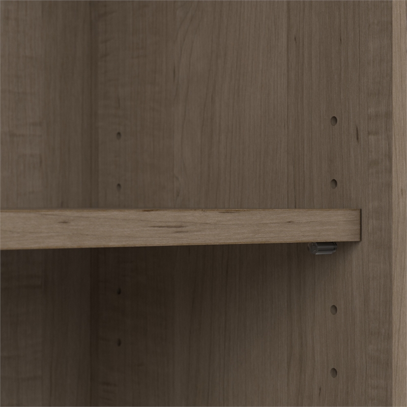 Bowery Hill Traditional 5 Shelf Bookcase in Ash Gray - Engineered Wood