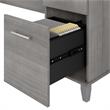Bowery Hill 72W L Shaped Desk with Storage in Platinum Gray - Engineered Wood