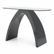 Bowery Hill Contemporary Glass Top Sofa Table in Gray Finish