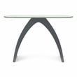 Bowery Hill Contemporary Glass Top Sofa Table in Gray Finish