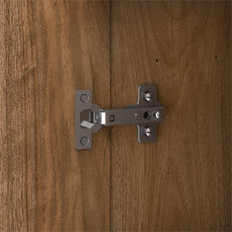 Bowery Hill 72W L Shaped Desk with Storage in Fresh Walnut - Engineered Wood