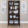 Bowery Hill Kitchen Pantry Cabinet with Doors in Ash Brown - Engineered Wood