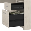 Bowery Hill Engineered Wood 60W L-Shaped Computer Desk in Linen White Oak