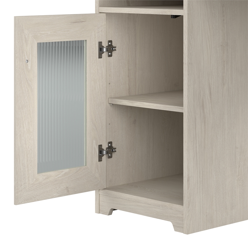 Bowery Hill Engineered Wood 60W L-Shaped Computer Desk in Linen White Oak