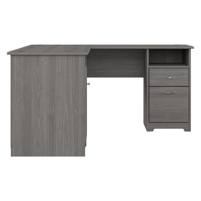 Bowery Hill Traditional 60W L Shaped Computer Desk in Modern Gray