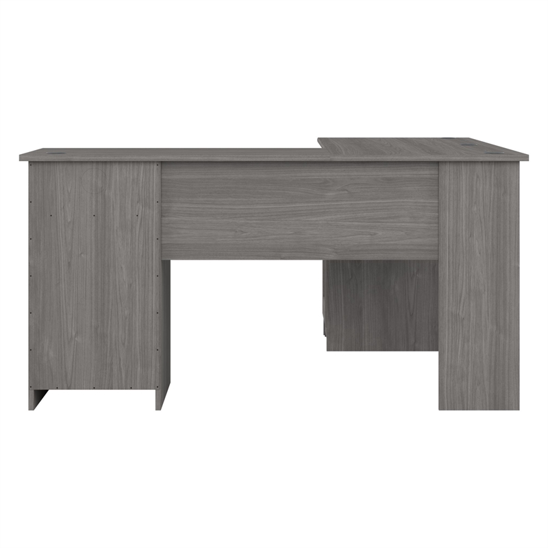 Bowery Hill Traditional 60W L Shaped Computer Desk in Modern Gray