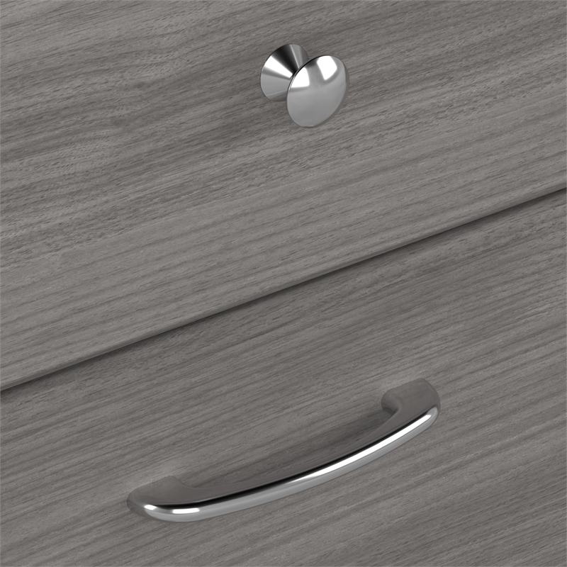 Bowery Hill Traditional 60W L Shaped Computer Desk in Modern Gray