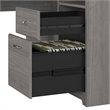 Bowery Hill Traditional 60W L Shaped Computer Desk in Modern Gray