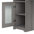 Bowery Hill Traditional 60W L Shaped Computer Desk in Modern Gray