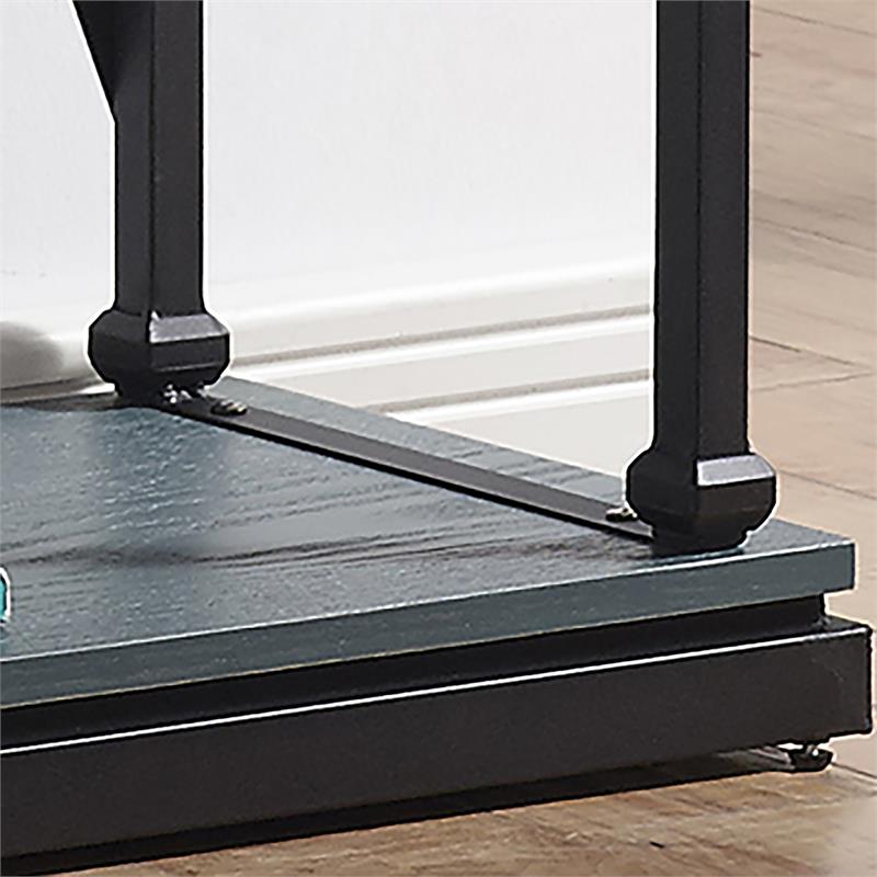 Bowery Hill Industrial Metal 33-Inch Bookcase in Antique Blue