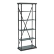 Bowery Hill Industrial Metal 33-Inch Bookcase in Antique Blue