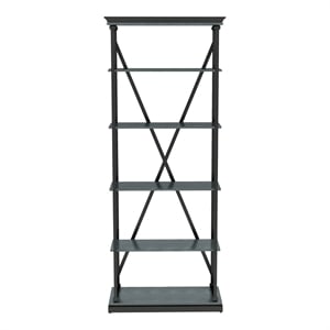 Bowery Hill Industrial Metal 33-Inch Bookcase in Antique Blue