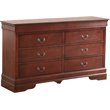 Bowery Hill Traditional 6 Dovetailed Drawers Dresser in Cherry