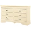 Bowery Hill Traditional 6 Dovetailed Drawers Dresser in Beige