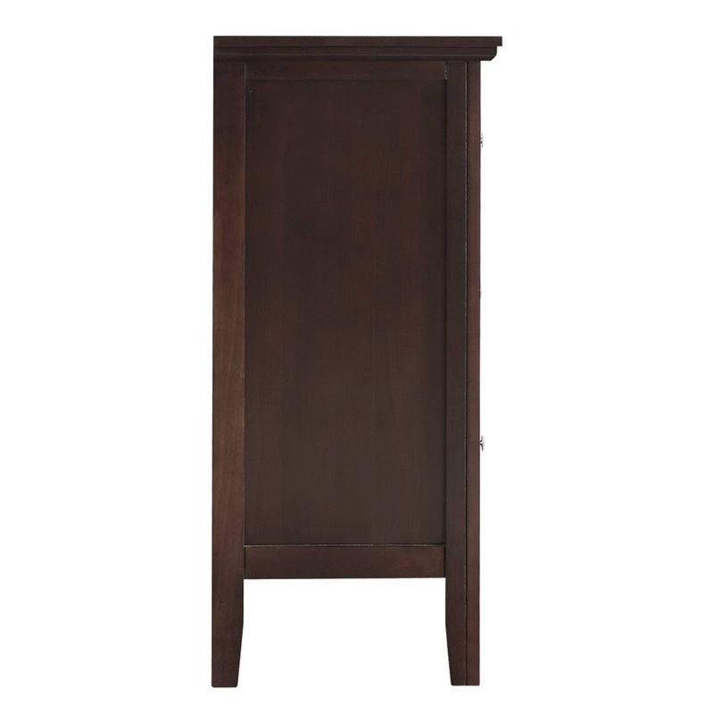 Bowery Hill Transitional 6 Drawer Dresser in Espresso Finish