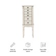 Bowery Hill Transitional Wood Jewelry Armoire in Off White Finish