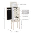 Bowery Hill Transitional Wood Jewelry Armoire in Off White Finish