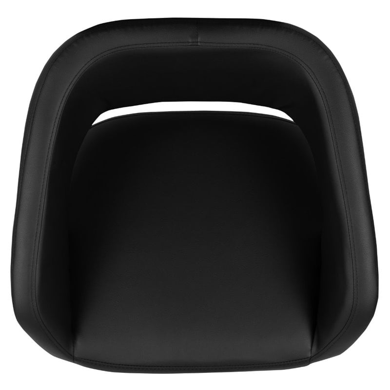 Bowery Hill Faux Leather Mid Back Adjustable Bar Stool in Black and Gold