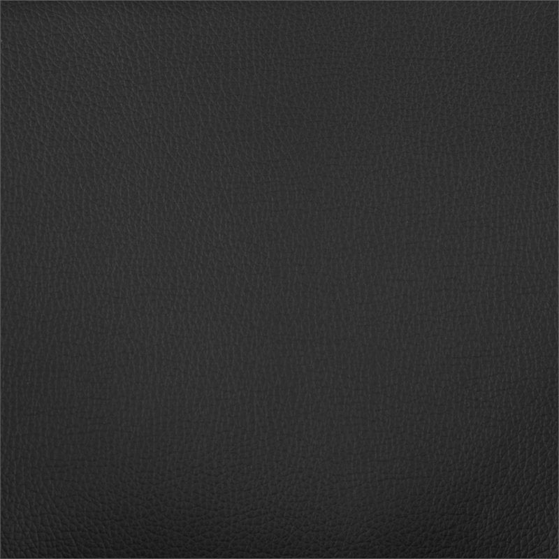 Bowery Hill Faux Leather Mid Back Adjustable Bar Stool in Black and Gold