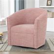 Bowery Hill Transitional Henna Brick Red Fabric Swivel Accent Chair