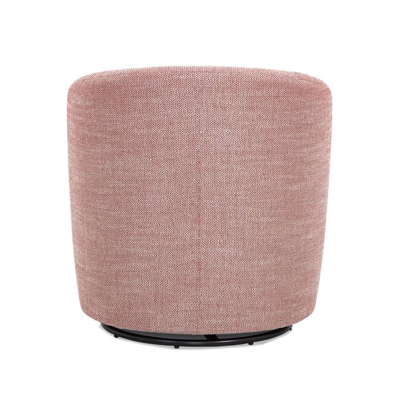 Bowery Hill Transitional Henna Brick Red Fabric Swivel Accent Chair