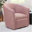Bowery Hill Transitional Henna Brick Red Fabric Swivel Accent Chair