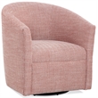 Bowery Hill Transitional Henna Brick Red Fabric Swivel Accent Chair