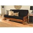 Bowery Hill Full-size Suede Fabric Futon in Black-Frame Not Included