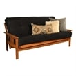 Bowery Hill Full-size Suede Fabric Futon in Black-Frame Not Included