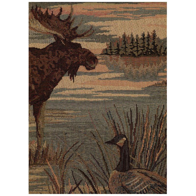 Bowery Hill Full-size Futon in Canadian Brown / Blue Print-Frame Not Included