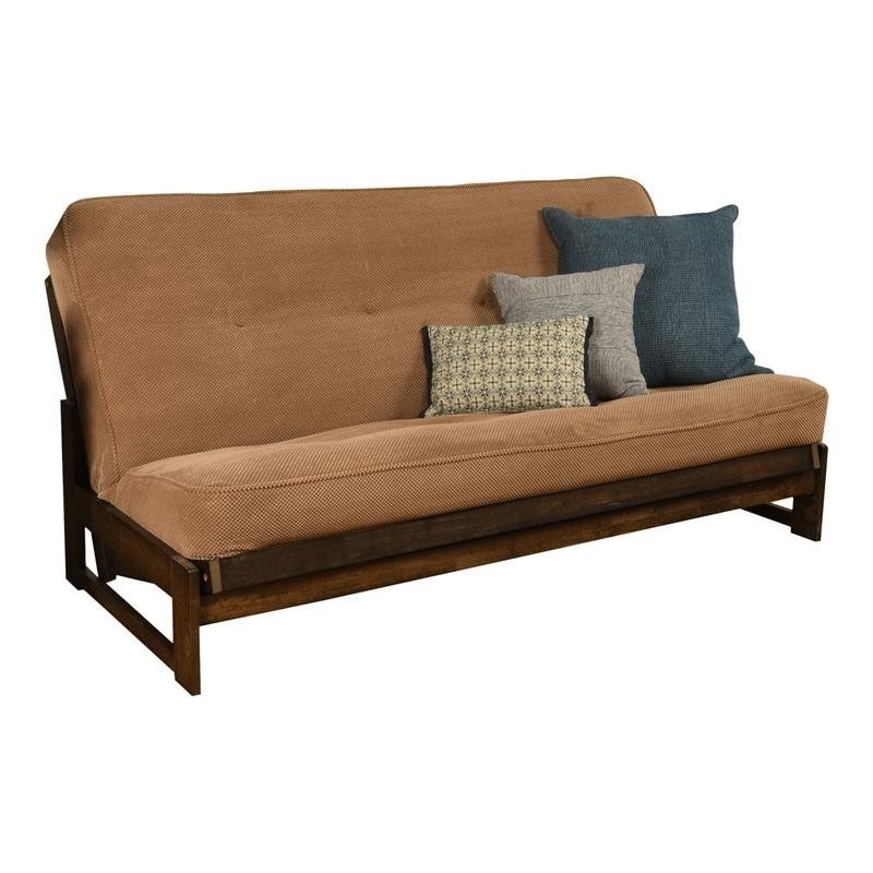 Bowery Hill Full Fabric Futon in Marmont Brown Mocha-Frame Not Included
