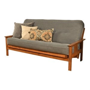 Bowery Hill Full Fabric Futon in Marmont Thunder Blue-Frame Not Included