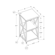 Bowery Hill Bedroom Metal Black Marble Accent Side End Table
