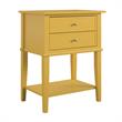 Bowery Hill Traditional Accent Table with 2 Drawers in Mustard Yellow