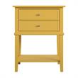Bowery Hill Traditional Accent Table with 2 Drawers in Mustard Yellow