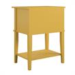 Bowery Hill Traditional Accent Table with 2 Drawers in Mustard Yellow