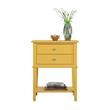 Bowery Hill Traditional Accent Table with 2 Drawers in Mustard Yellow