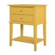 Bowery Hill Traditional Accent Table with 2 Drawers in Mustard Yellow