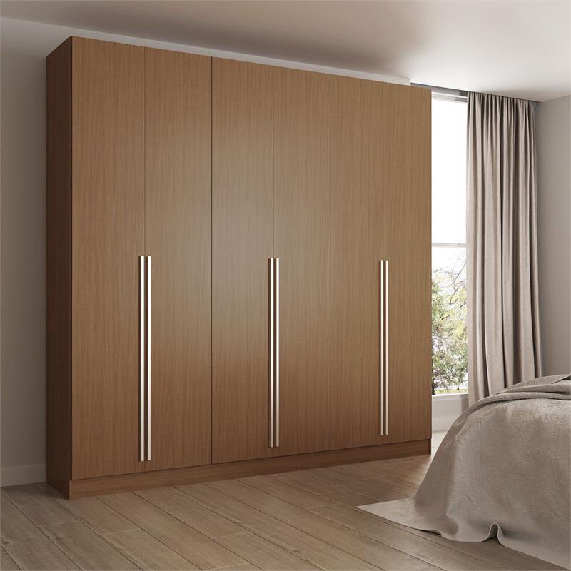 Bowery Hill Engineered Wood 4 Drawer Freestanding Armoire in Maple Brown