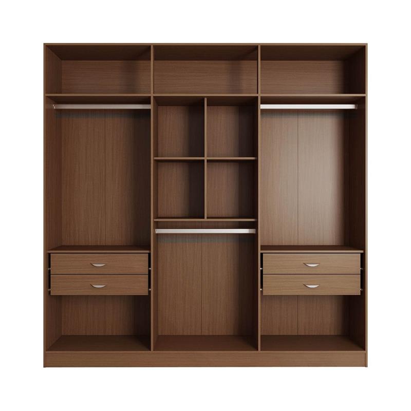 Bowery Hill Engineered Wood 4 Drawer Freestanding Armoire in Maple Brown